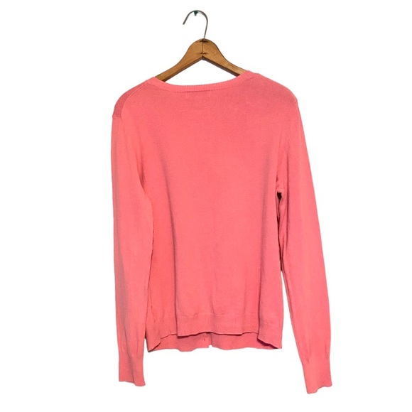 Merona Pink Button Front Cardigan Sweater Long Sleeve Barbie Bubblegum Pink L - Picture 10 of 15